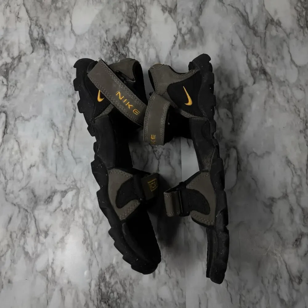 VTG Nike ACG Sandals Mens 10 Black Khaki Strap Sport Water Hike Trail Y2K - Picture 4 of 6